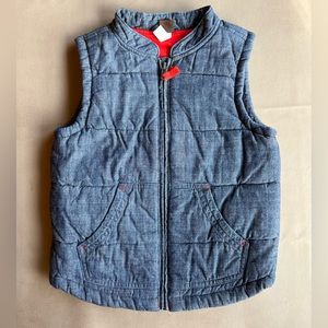 Tea Collection chambray quilted vest in like new condition 4-5y.